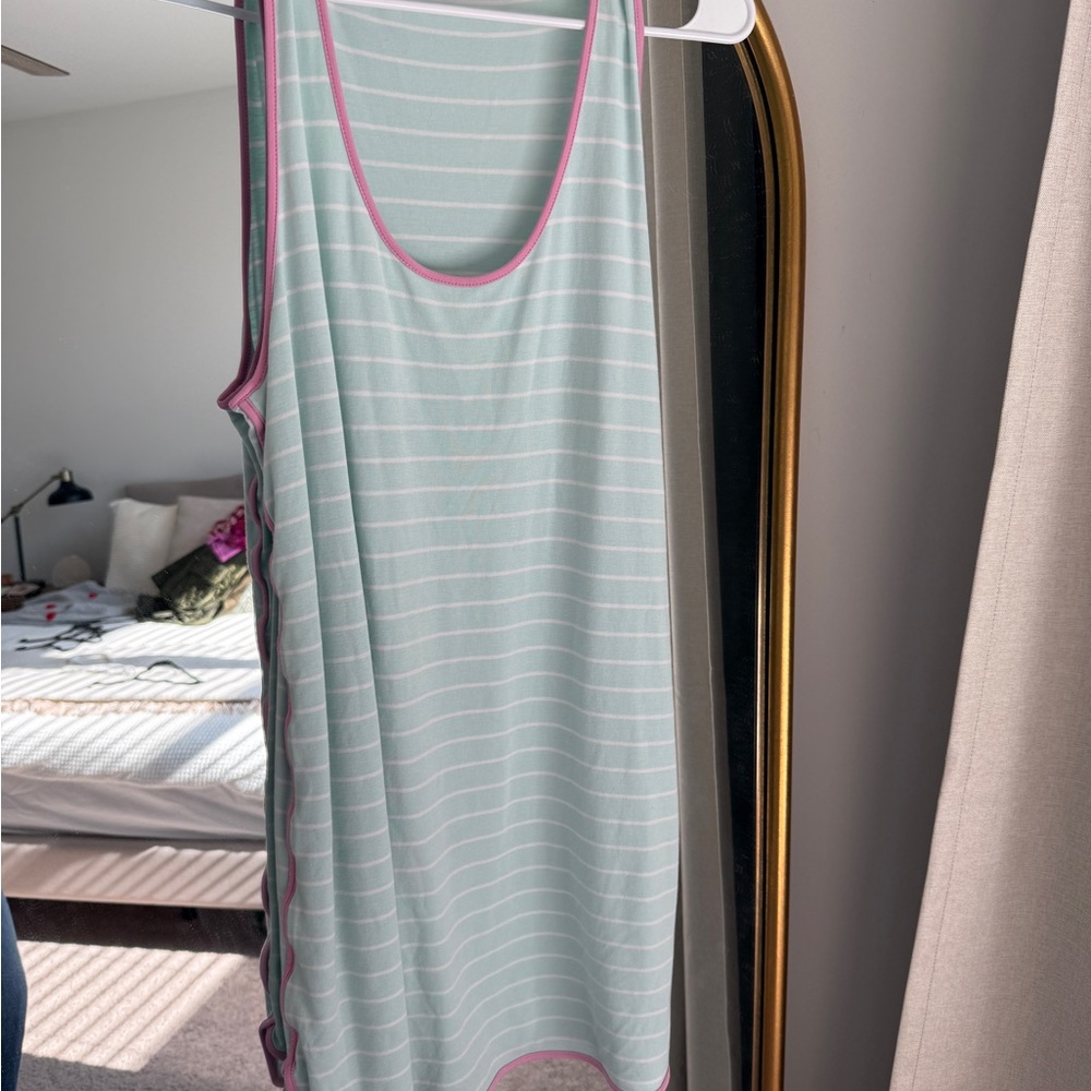 Lake Mint & White Striped nightgown